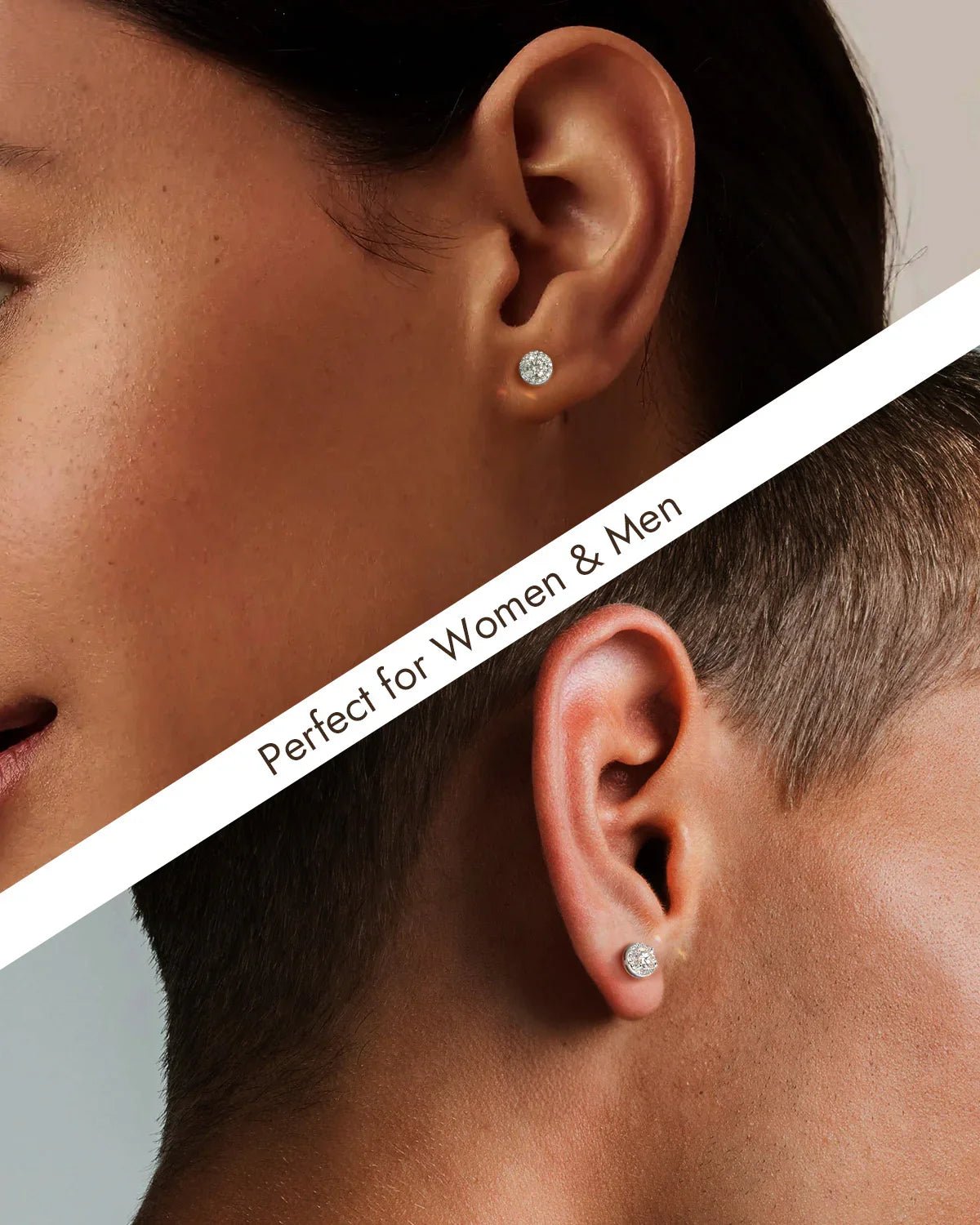 Molenia Halo Moissanite Stud Earrings