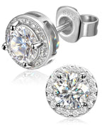 Molenia Halo Moissanite Stud Earrings