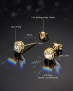 Molenia Halo Moissanite Stud Earrings