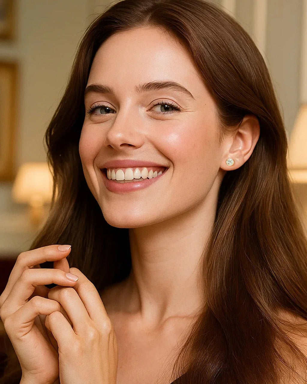 Molenia Halo Moissanite Stud Earrings