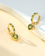 Molenia Heart Birthstone Hoop Earrings