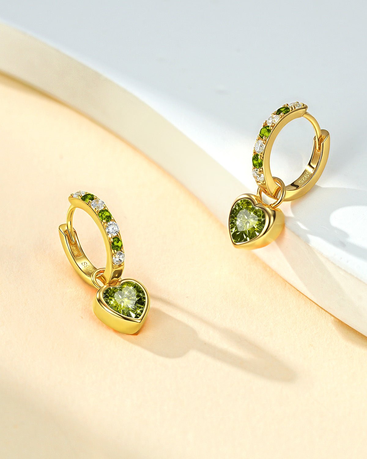 Molenia Heart Birthstone Hoop Earrings