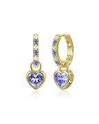 Molenia Heart Birthstone Hoop Earrings