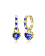 Molenia Heart Birthstone Hoop Earrings