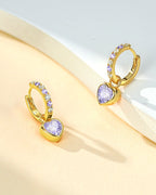 Molenia Heart Birthstone Hoop Earrings