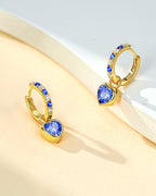 Molenia Heart Birthstone Hoop Earrings