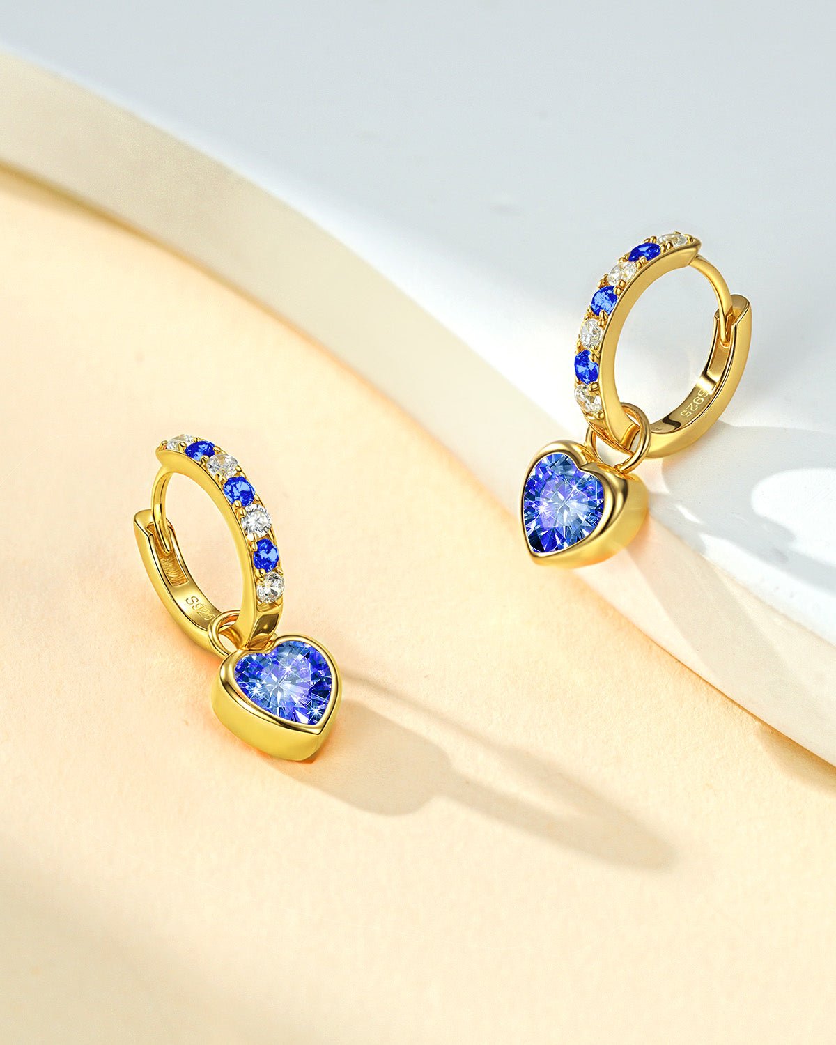 Molenia Heart Birthstone Hoop Earrings