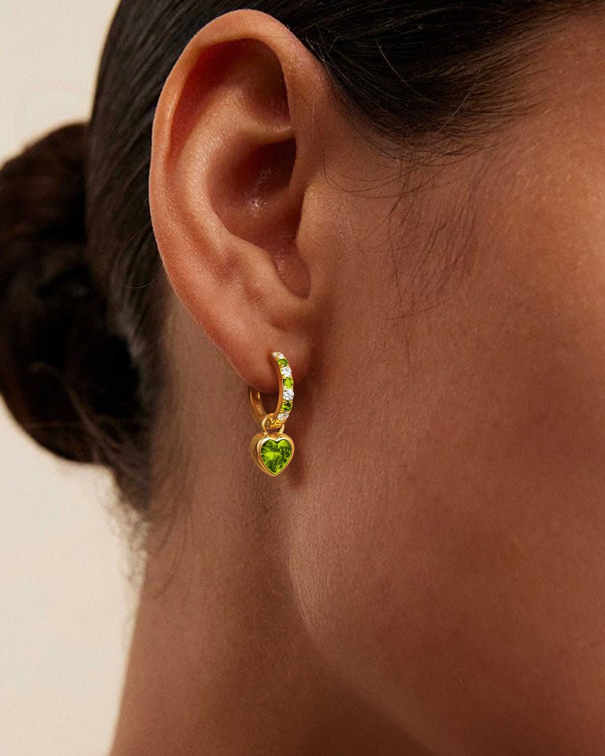 Molenia Heart Birthstone Hoop Earrings