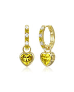 Molenia Heart Birthstone Hoop Earrings
