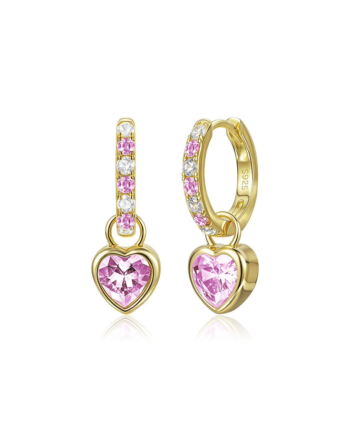 Molenia Heart Birthstone Hoop Earrings