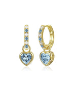 Molenia Heart Birthstone Hoop Earrings
