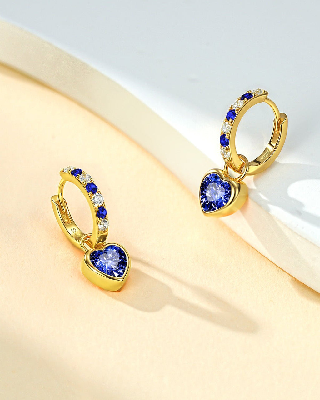 Molenia Heart Birthstone Hoop Earrings