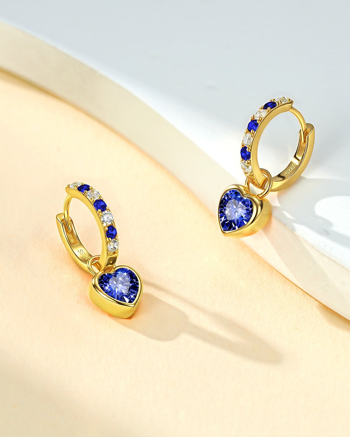 Molenia Heart Birthstone Hoop Earrings
