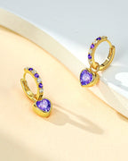 Molenia Heart Birthstone Hoop Earrings