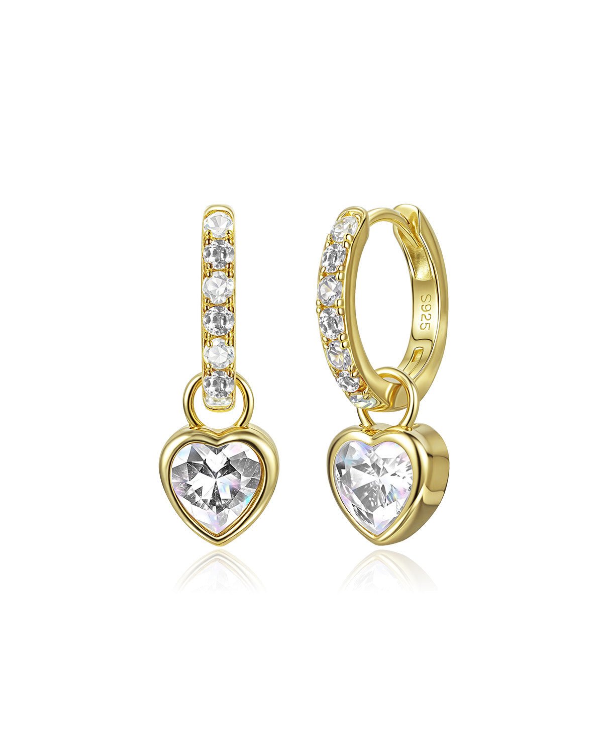 Molenia Heart Birthstone Hoop Earrings