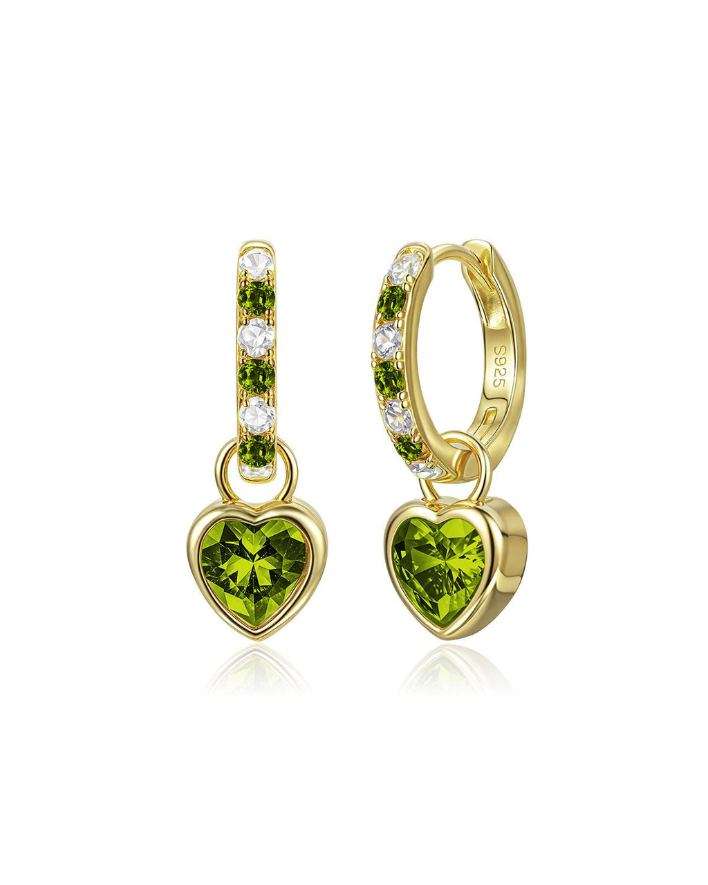 Molenia Heart Birthstone Hoop Earrings