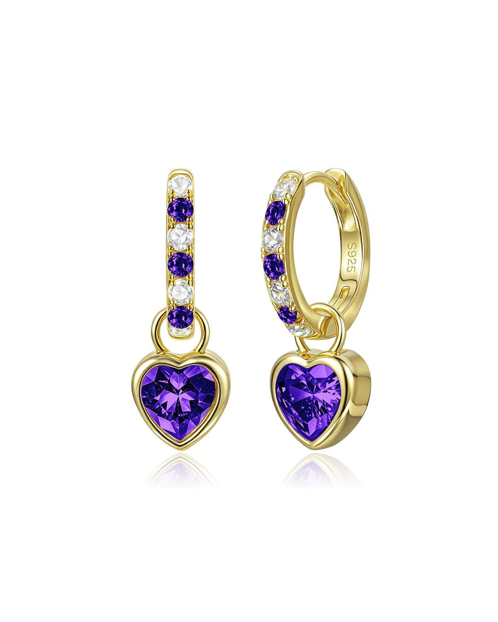 Molenia Heart Birthstone Hoop Earrings