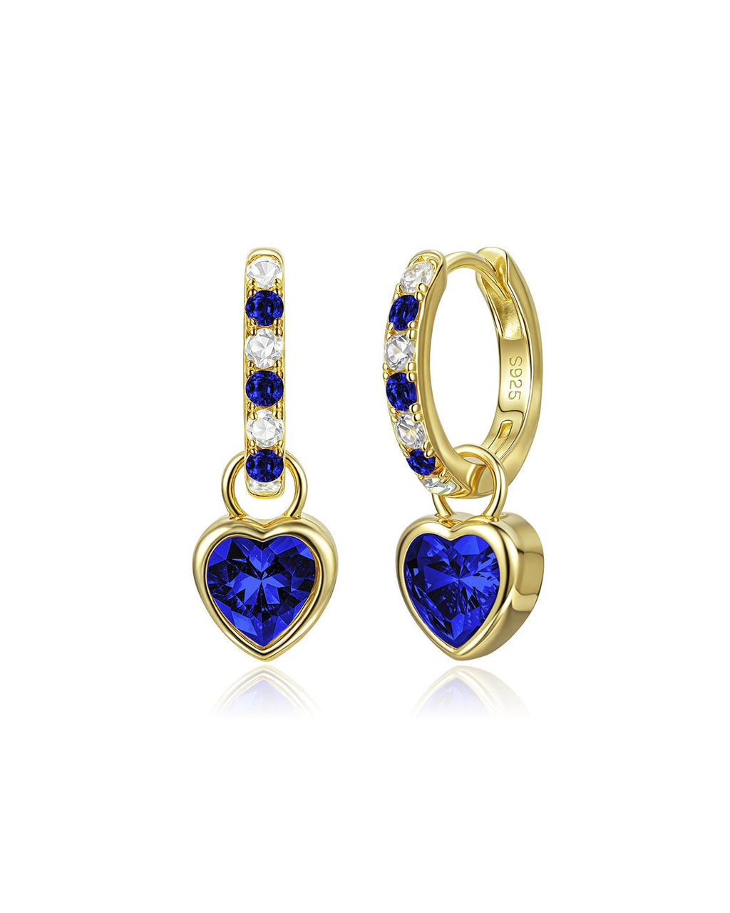 Molenia Heart Birthstone Hoop Earrings