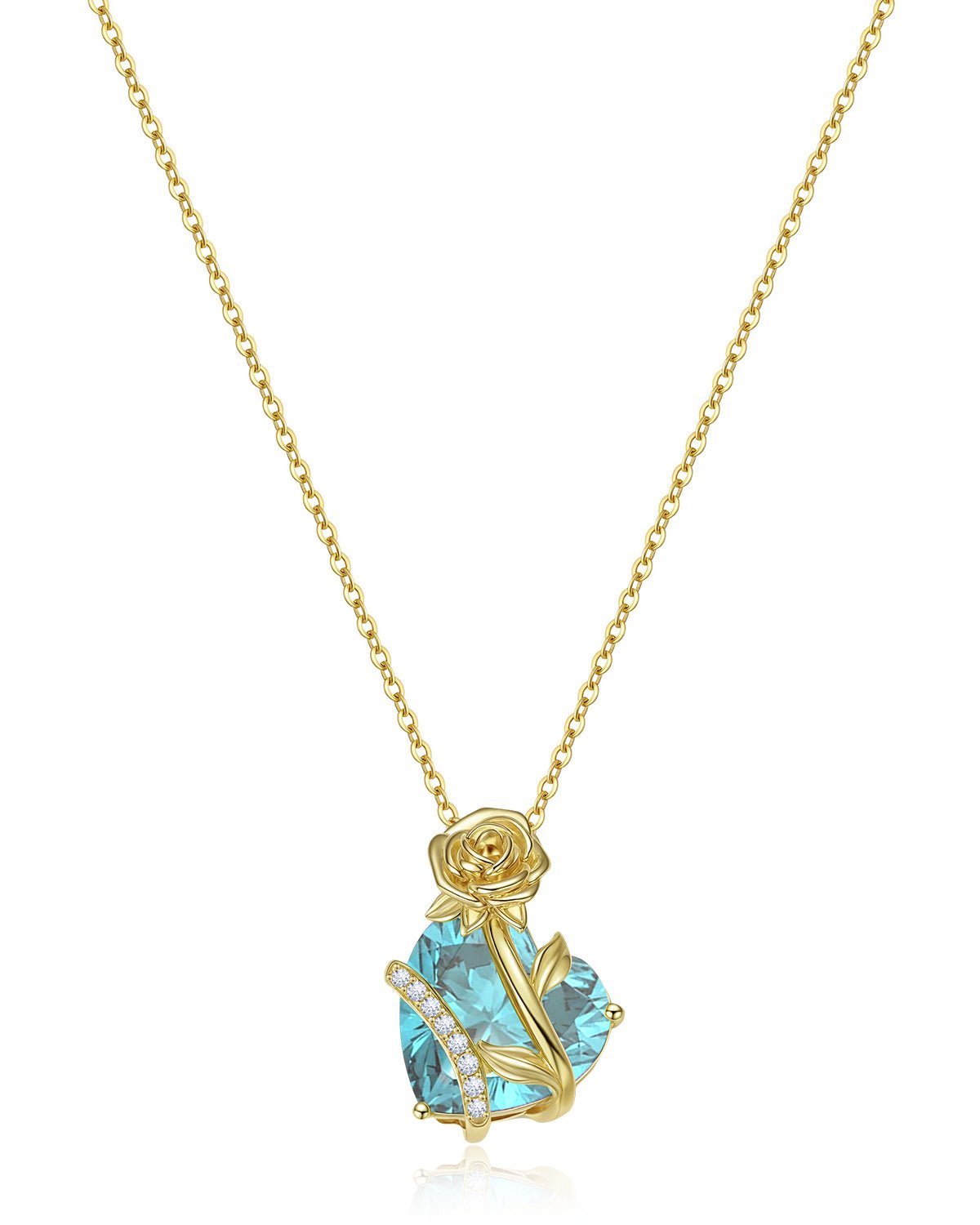 Molenia Heart & Rose Birthstone Necklace