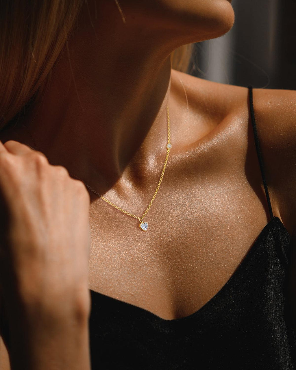 Molenia Heart Shaped White Diamond Necklace