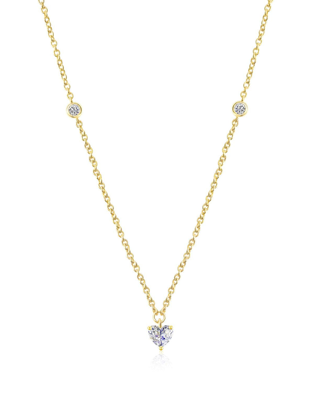 Molenia Heart Shaped White Diamond Necklace