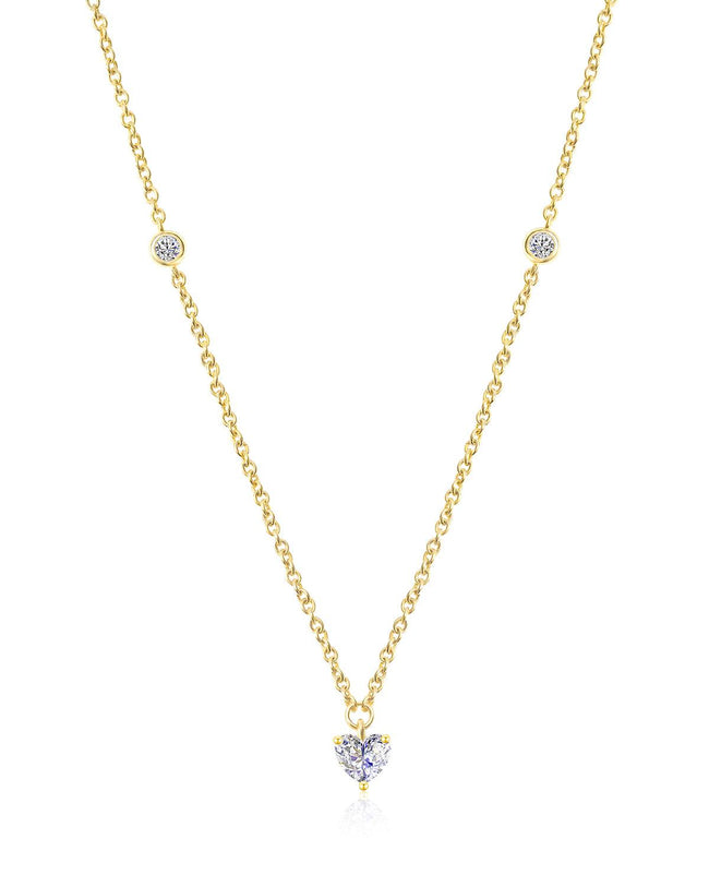 Molenia Heart Shaped White Diamond Necklace Hover Image