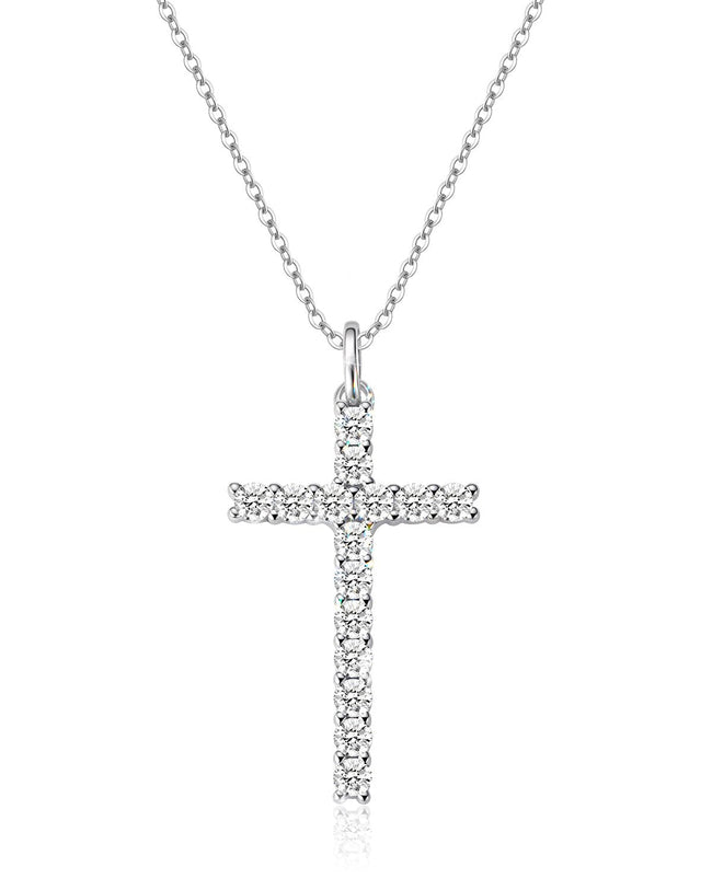 Molenia Moissanite Cross Necklace Hover Image