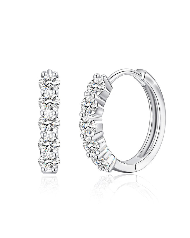 Molenia Moissanite Hoop Earrings Hover Image