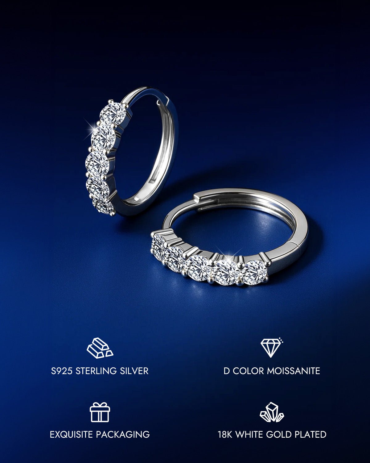 Molenia Moissanite Hoop Earrings