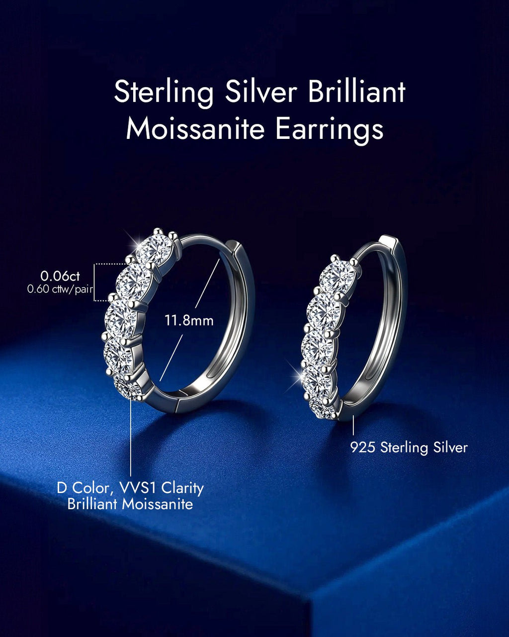 Molenia Moissanite Hoop Earrings