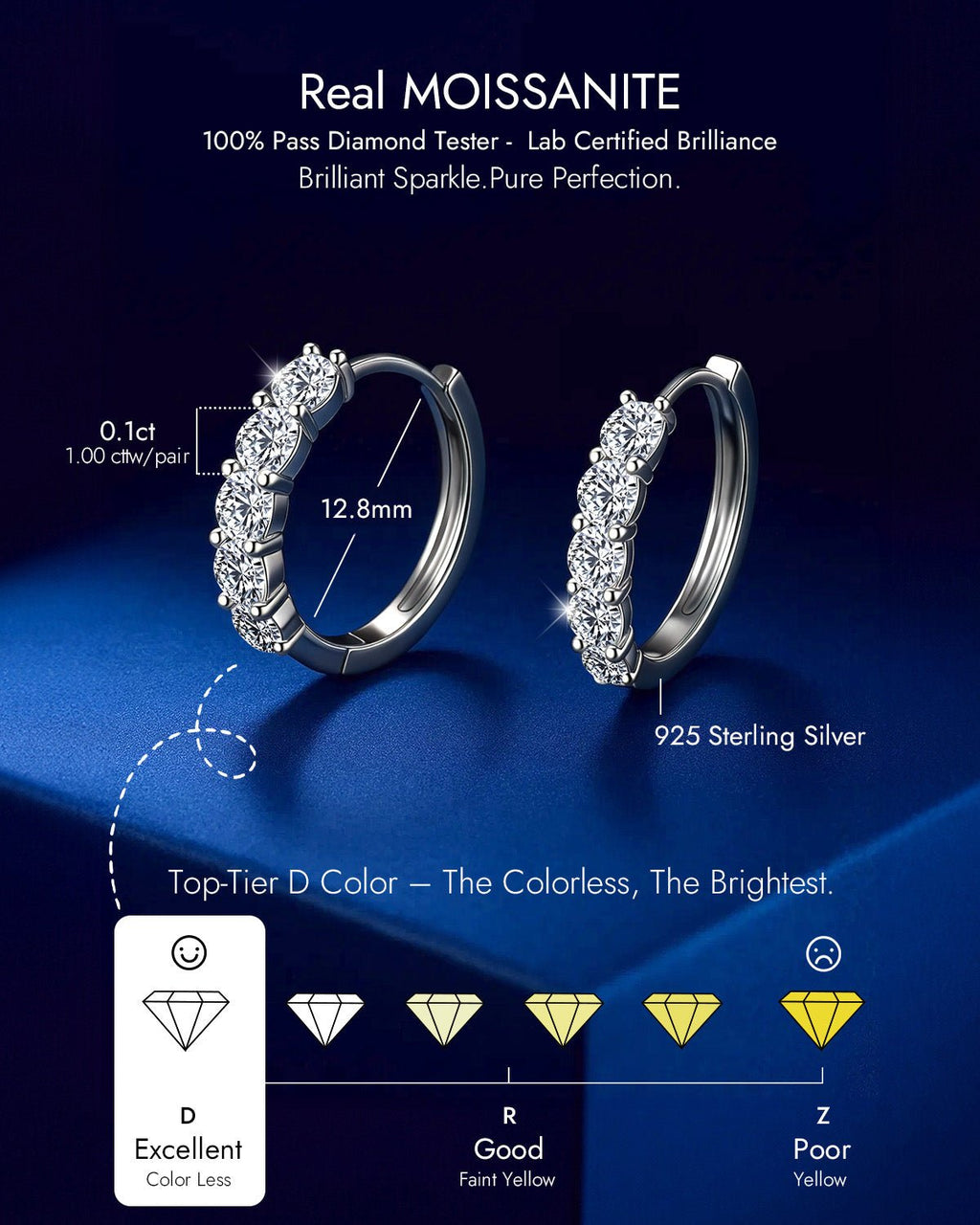 Molenia Moissanite Hoop Earrings