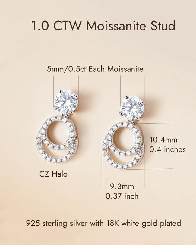 Molenia Moissanite Jacket Earrings Drop Main Image