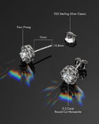 Molenia Moissanite Rose Stud Earrings