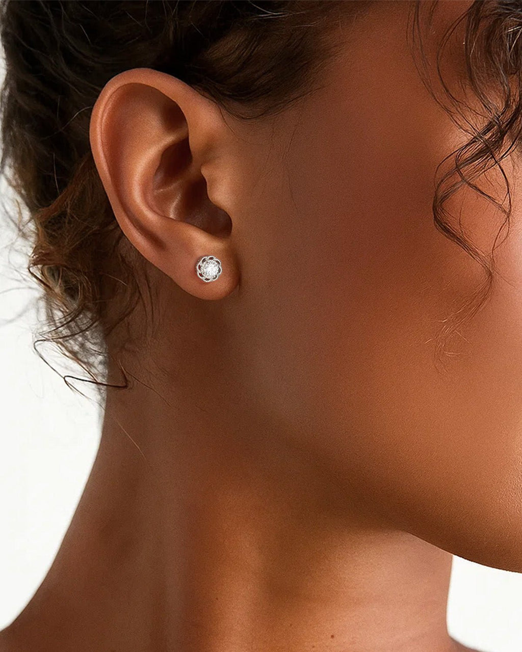 Molenia Moissanite Rose Stud Earrings