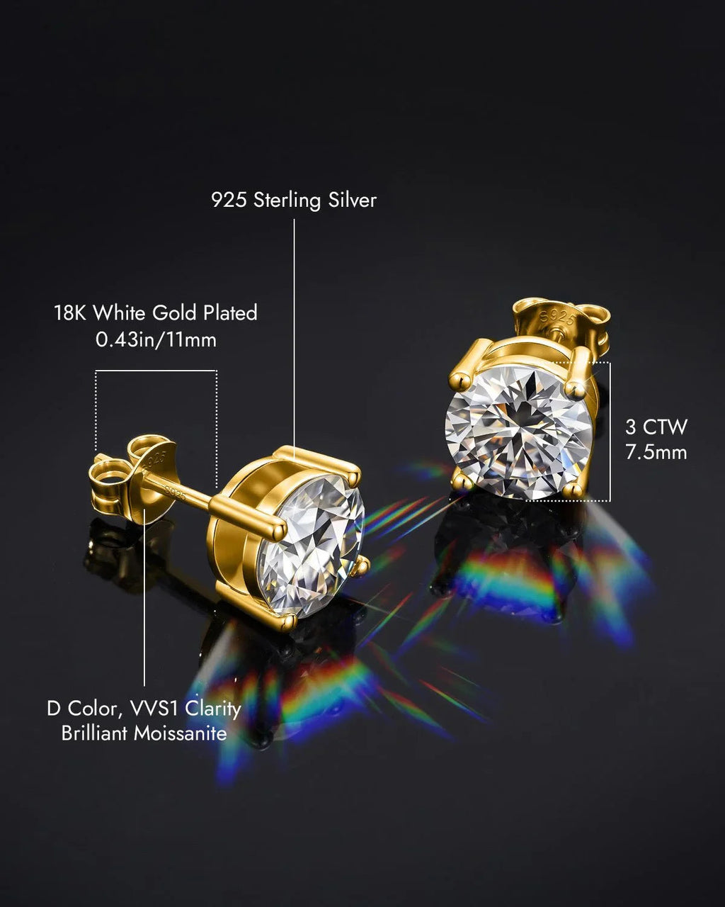 Molenia Moissanite Stud Earrings