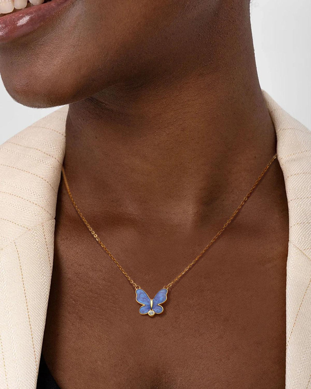 Molenia Purple Butterfly Necklace