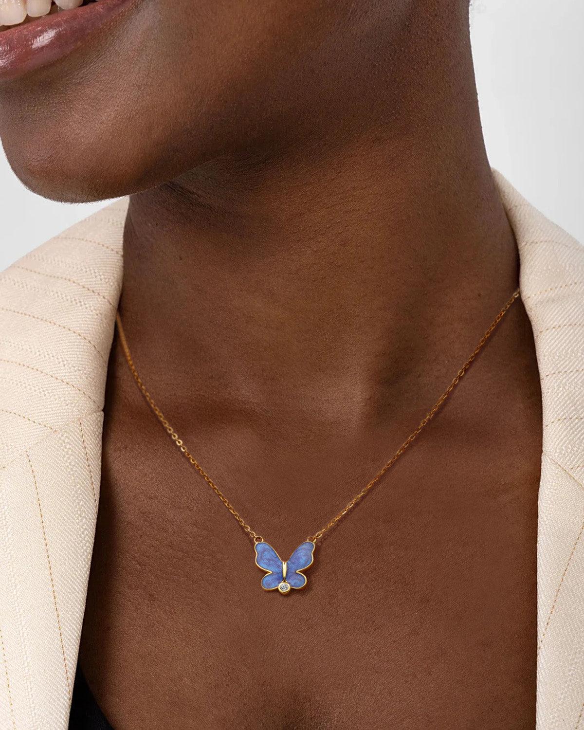 Molenia Purple Butterfly Necklace