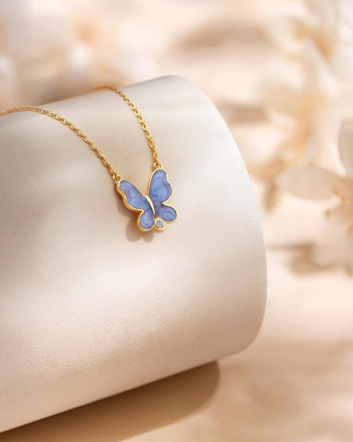 Molenia Purple Butterfly Necklace
