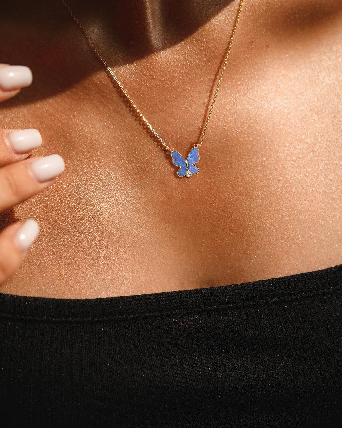 Molenia Purple Butterfly Necklace