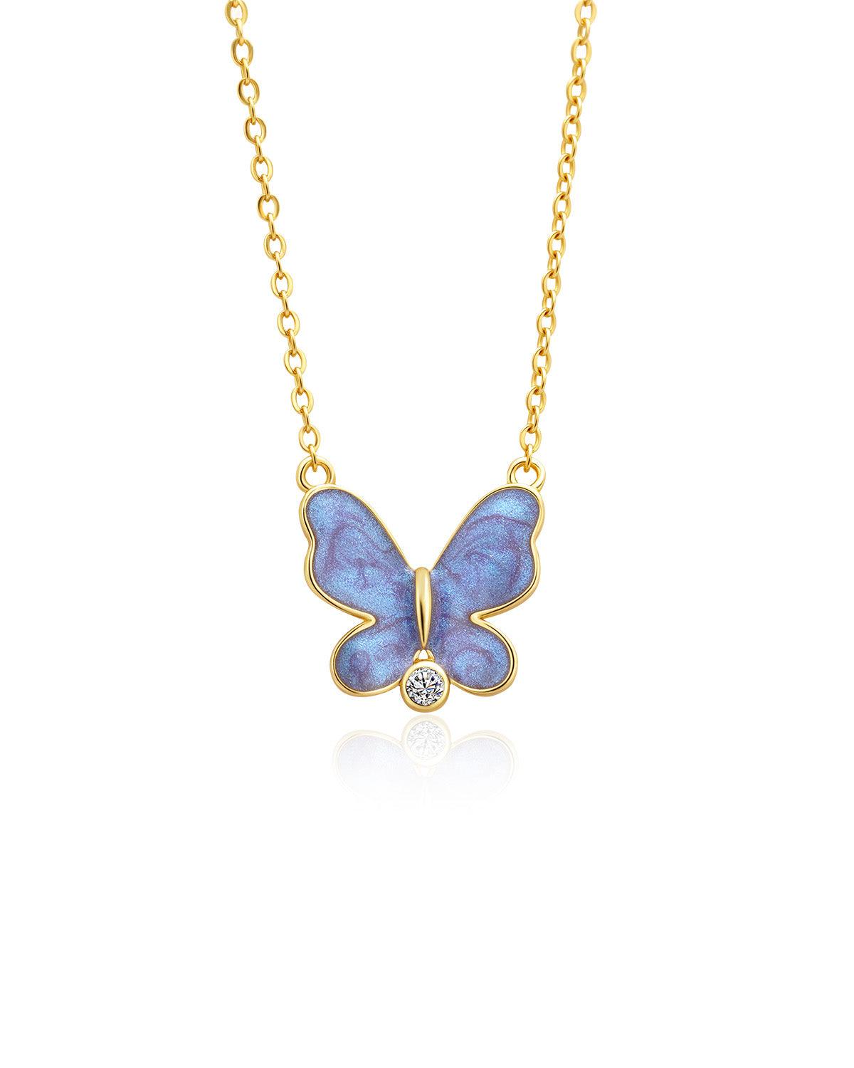 Molenia Purple Butterfly Necklace