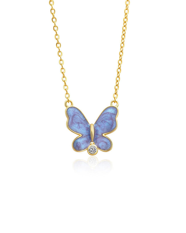 Molenia Purple Butterfly Necklace Hover Image