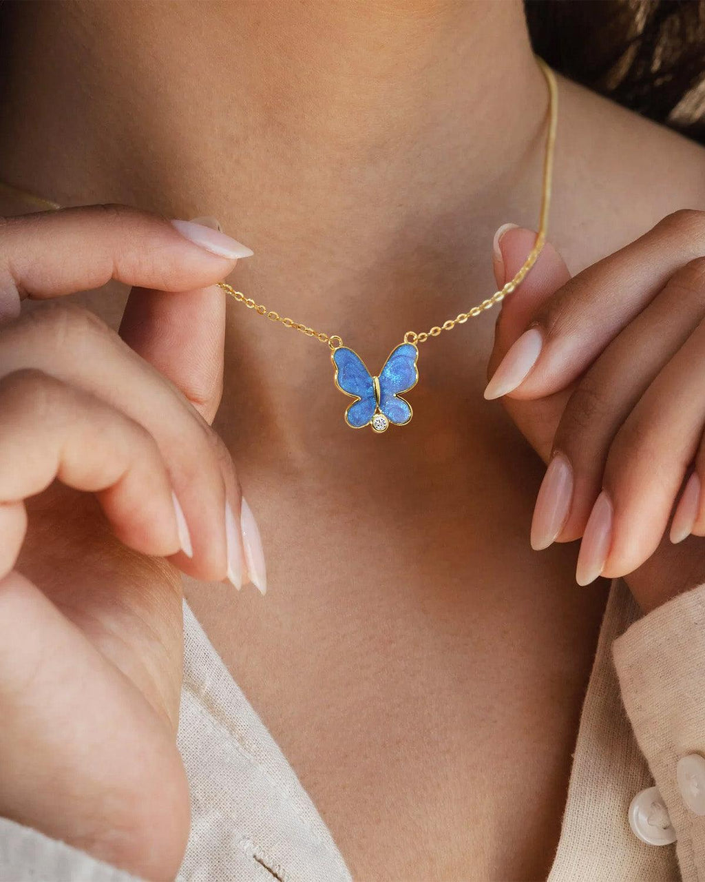 Molenia Purple Butterfly Necklace