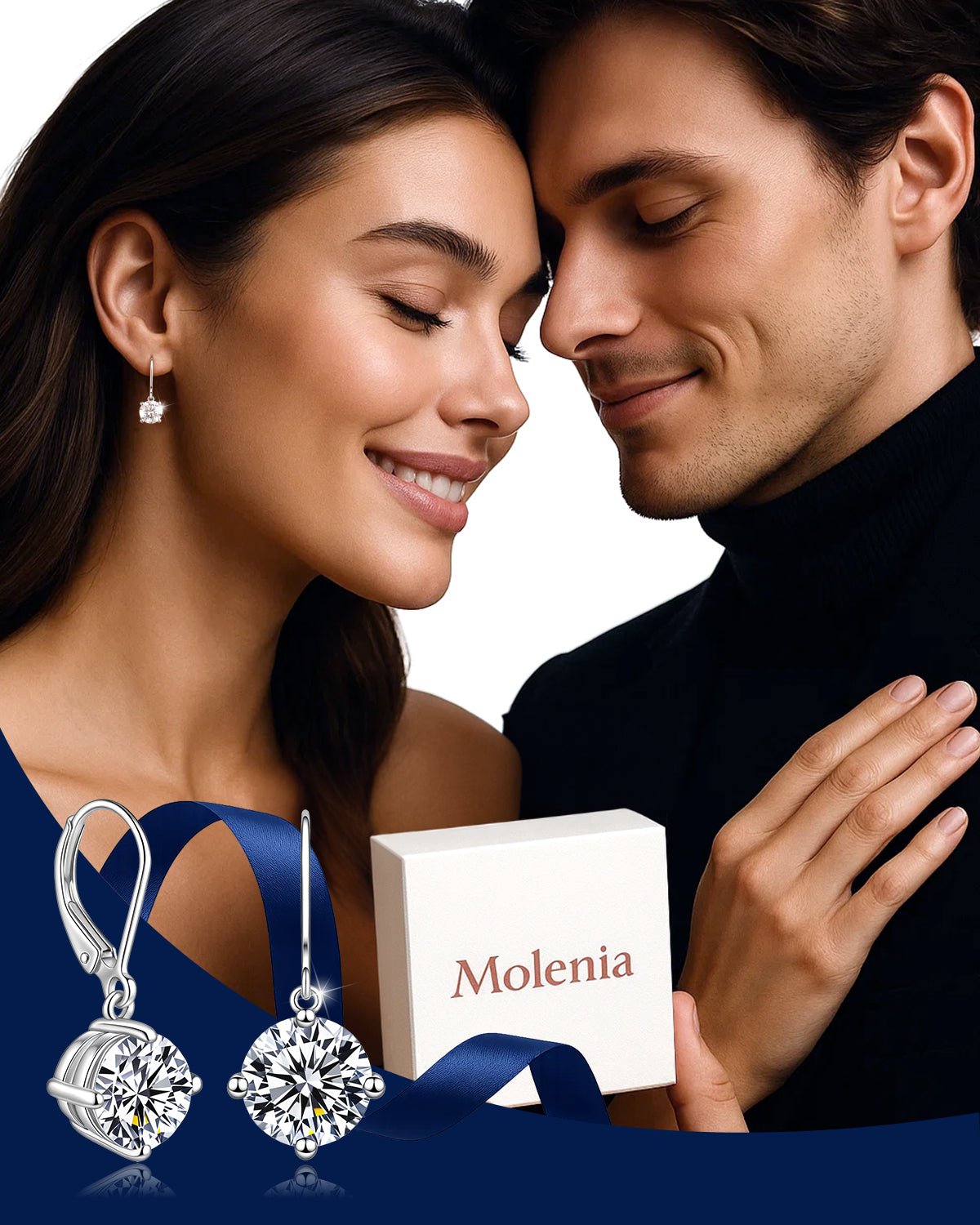 Molenia Silver Moissanite Drop Earrings