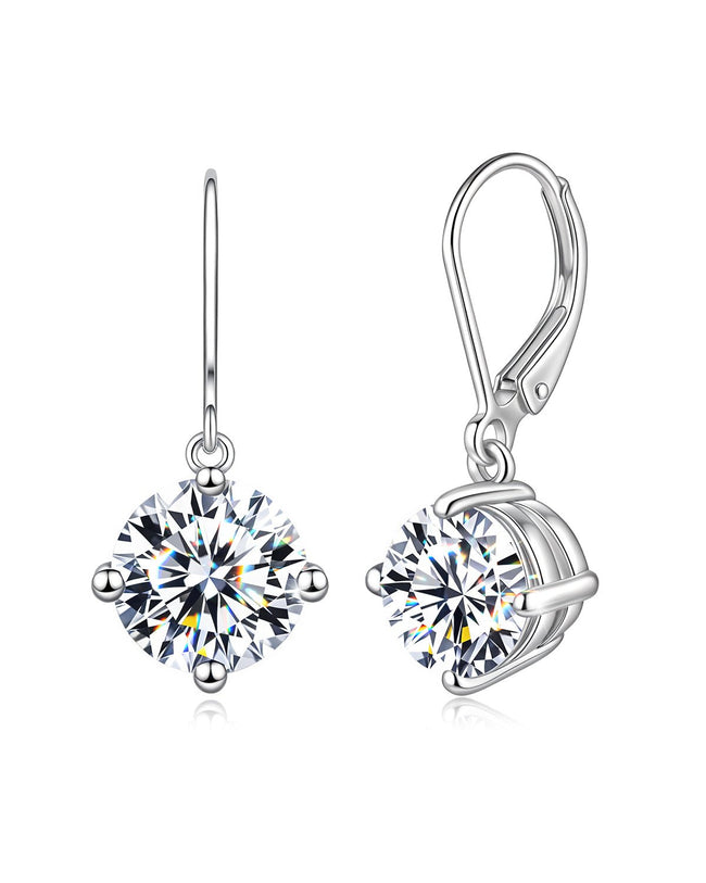 Molenia Silver Moissanite Drop Earrings Hover Image