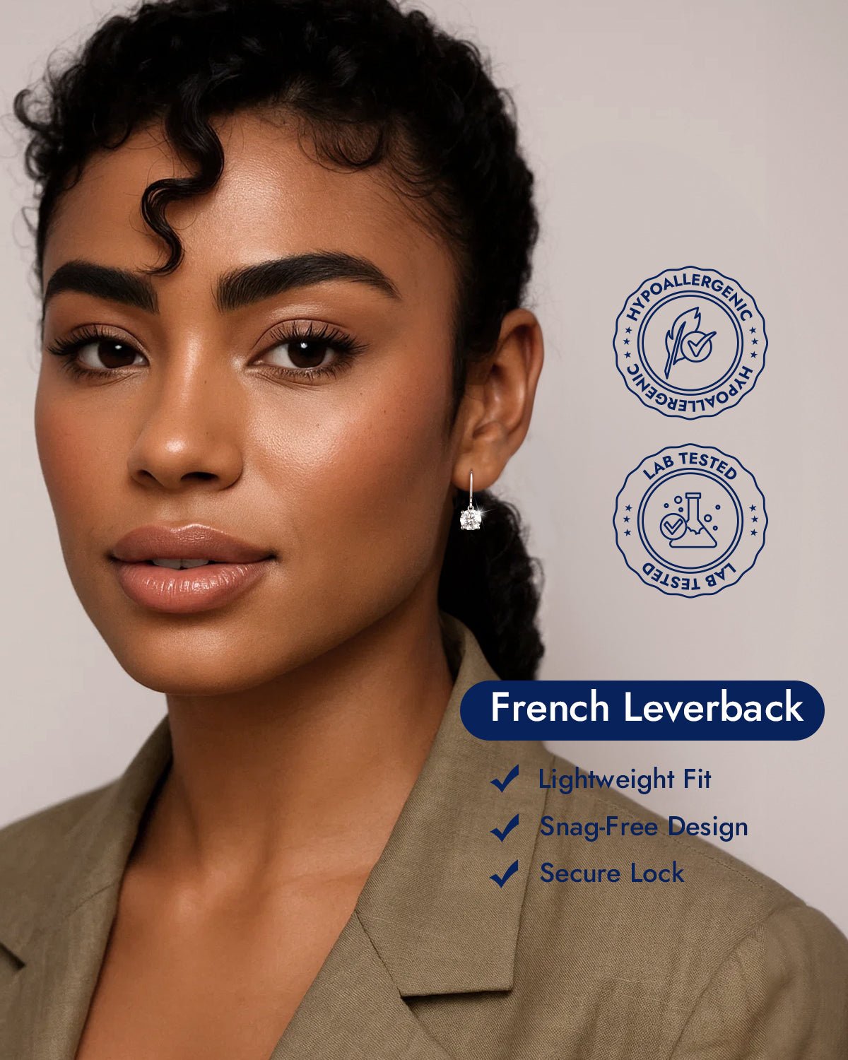 Molenia Silver Moissanite Drop Earrings