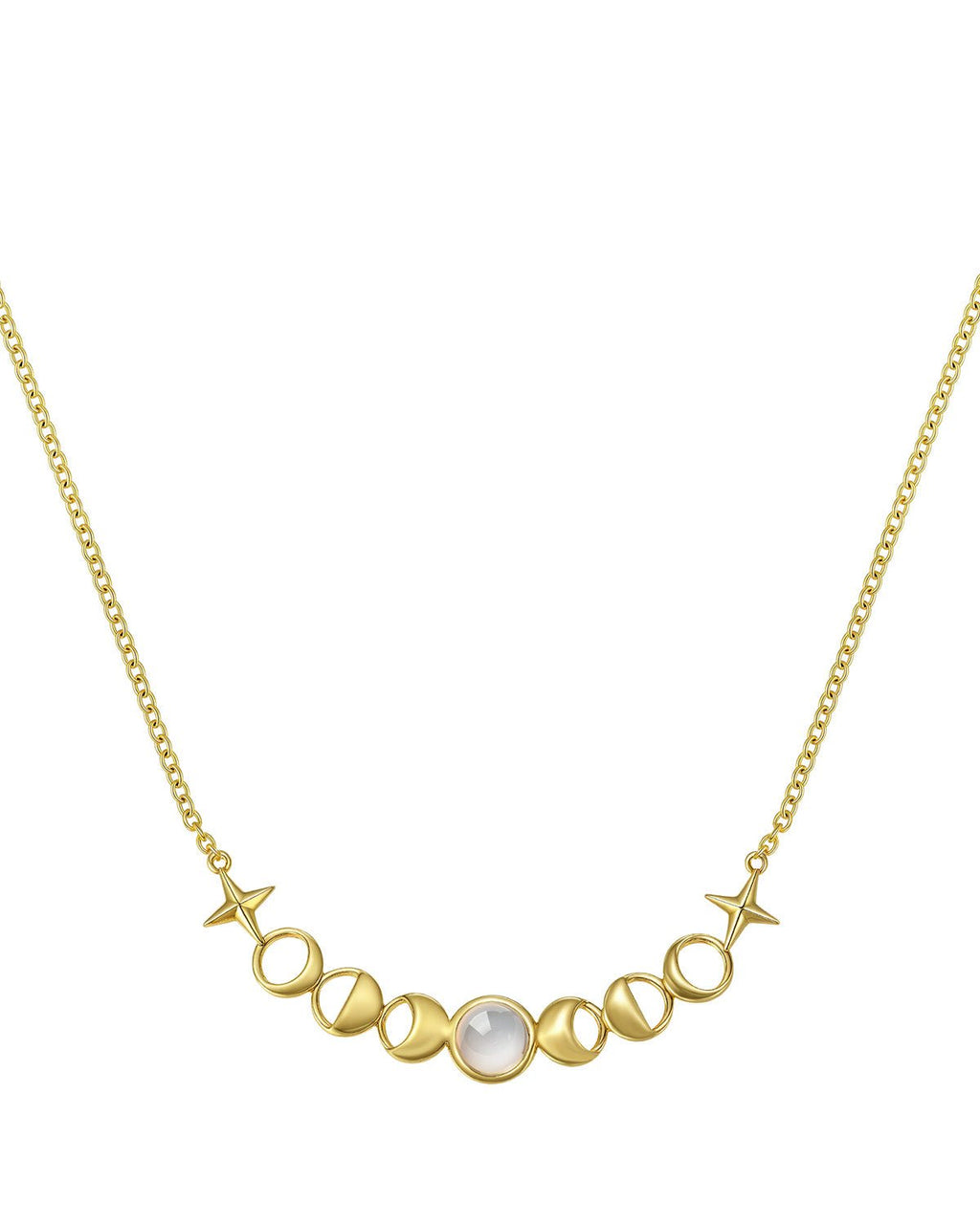 Moon Phase Necklace with Moonstone