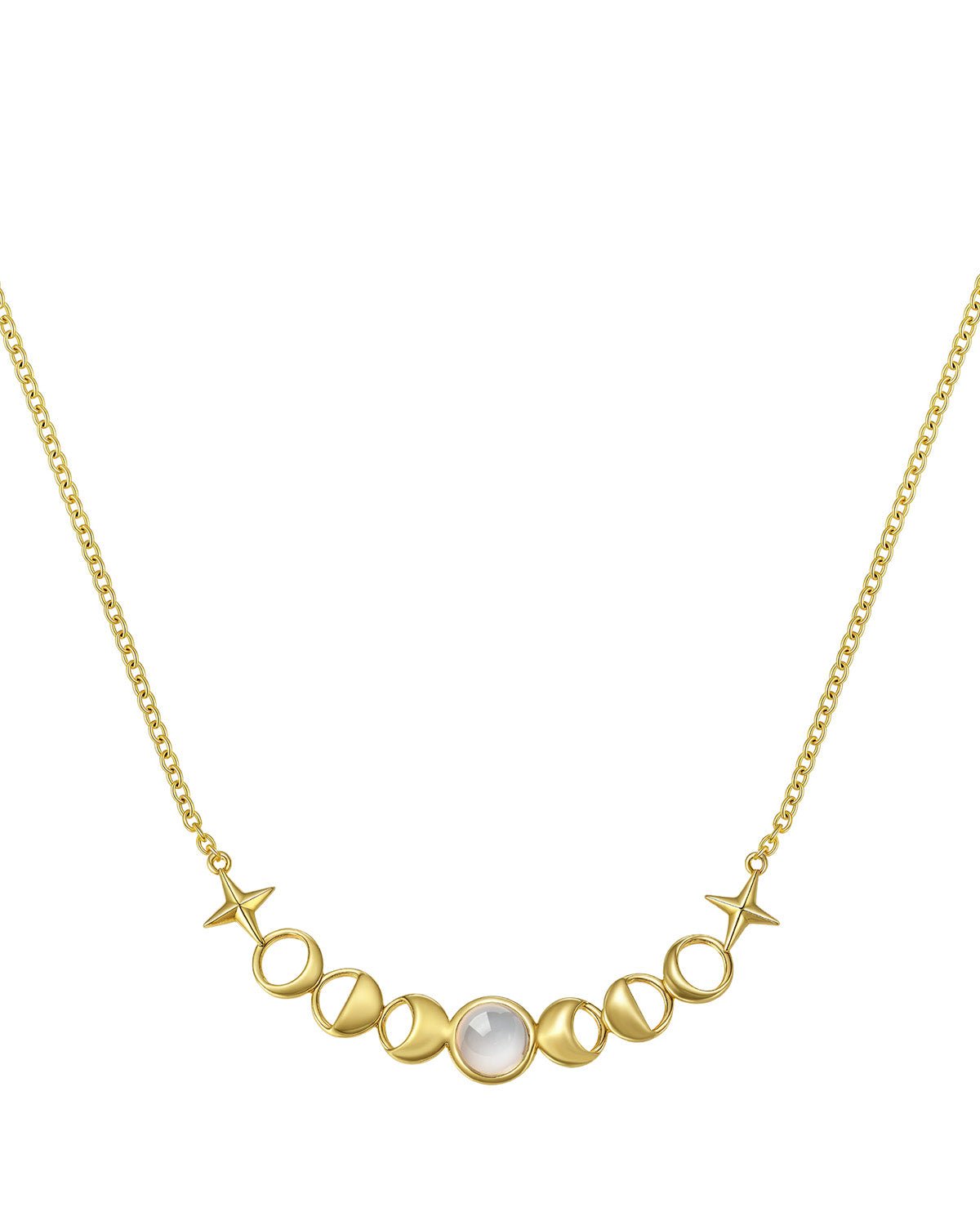 Moon Phase Necklace with Moonstone