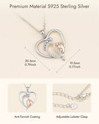 Mother and Baby Footprint Heart Necklace – New Mom Jewelry Gift