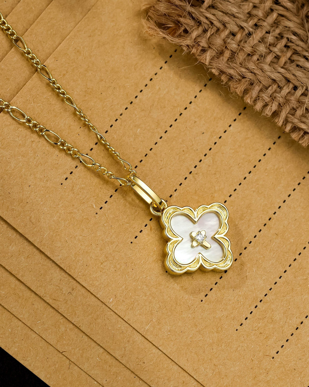 Mother of Pearl Clover Necklace