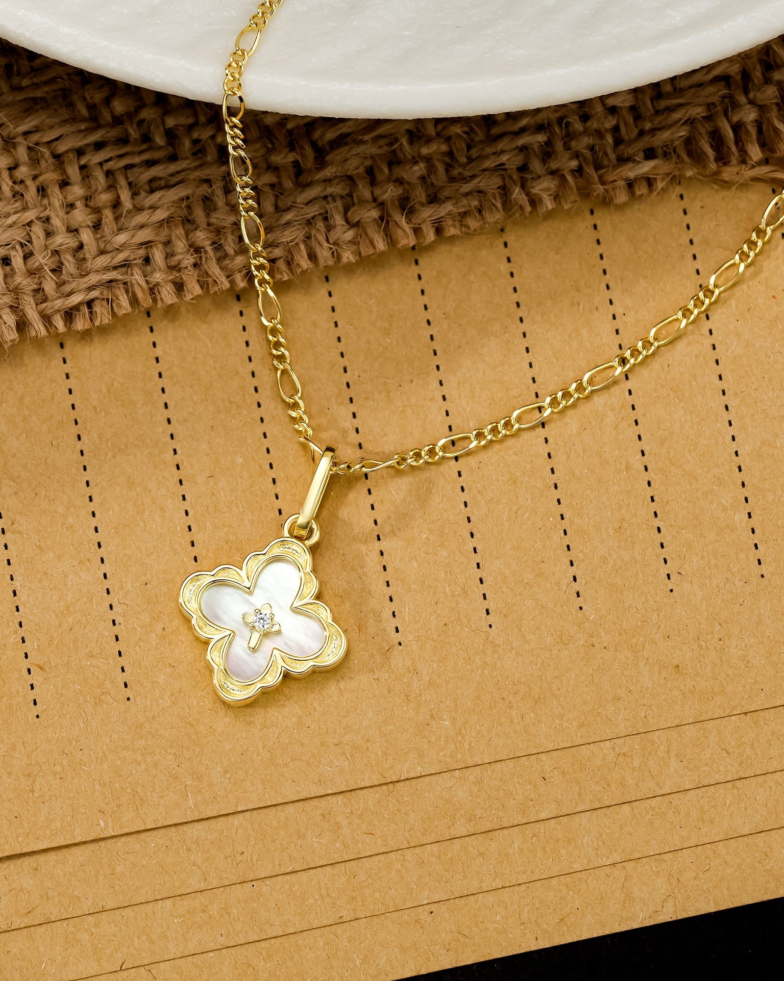 Mother of Pearl Clover Necklace